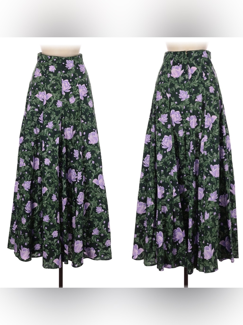 Agua by Agua Bendita Exclusive Mimosa Floral Cotton Maxi Skirt L - Picture 4 of 6